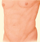 A shirtless man with abs