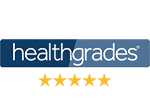 Health grades logo with five stars underneath